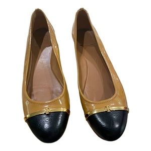 Tory Burch camel patent leather - Claire Toe style - size 10.5